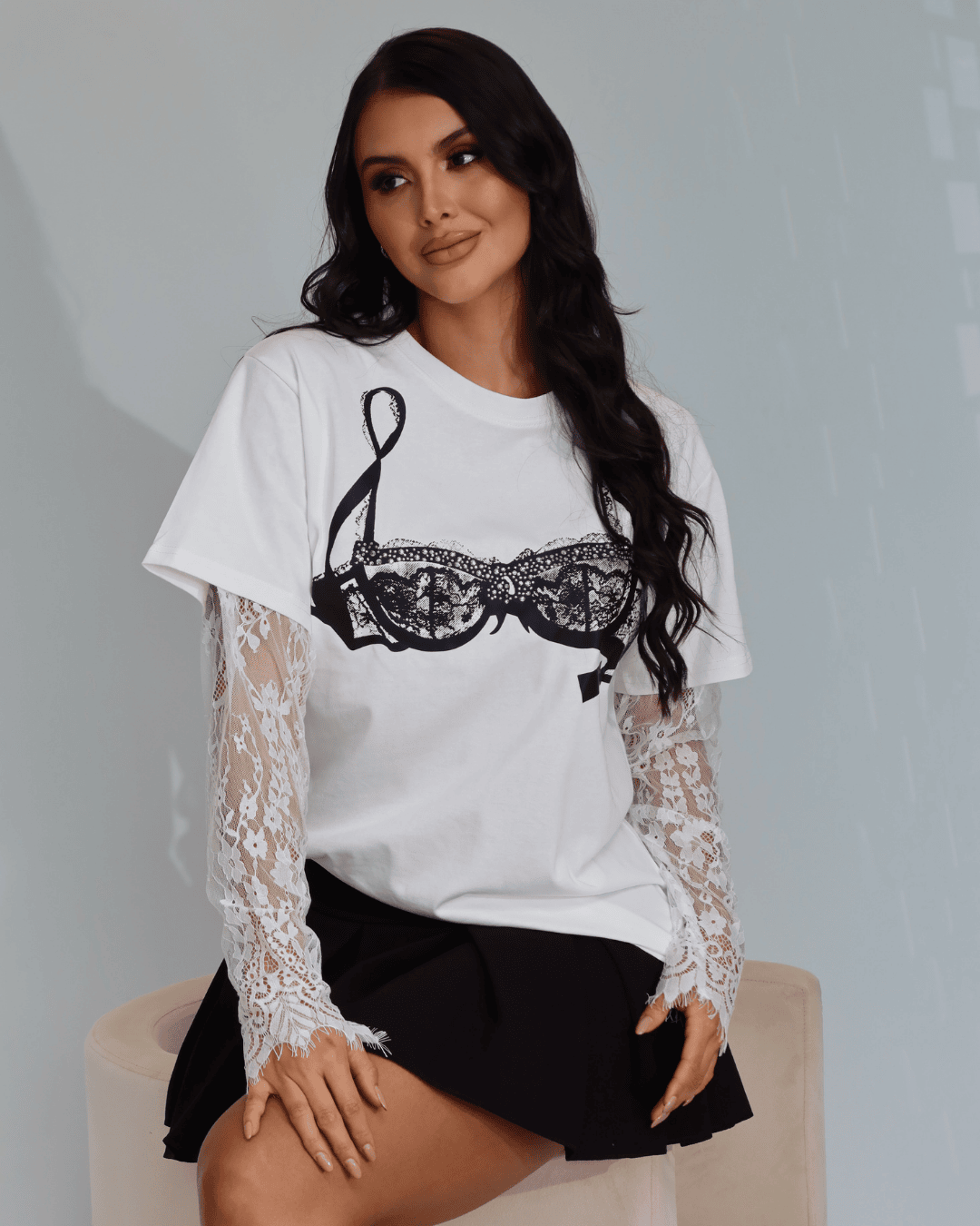 CAMISETA MANGA ENCAJE