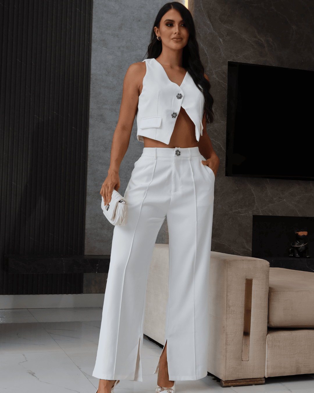 SET CHALECO Y PANTALÓN BOTA ABERTURA