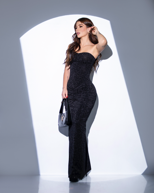 VESTIDO NEGRO LUREX