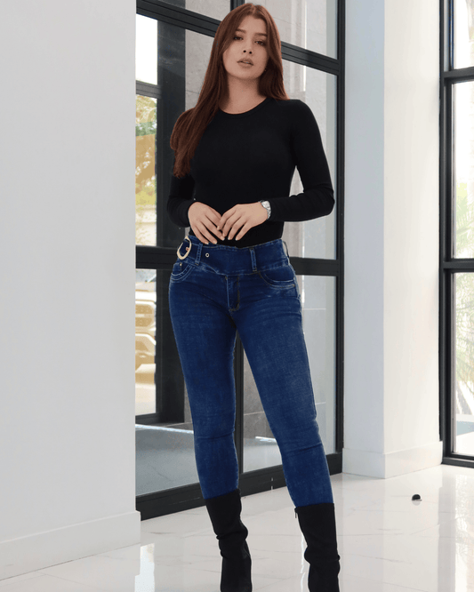 JEAN SKINNY HEBILLA