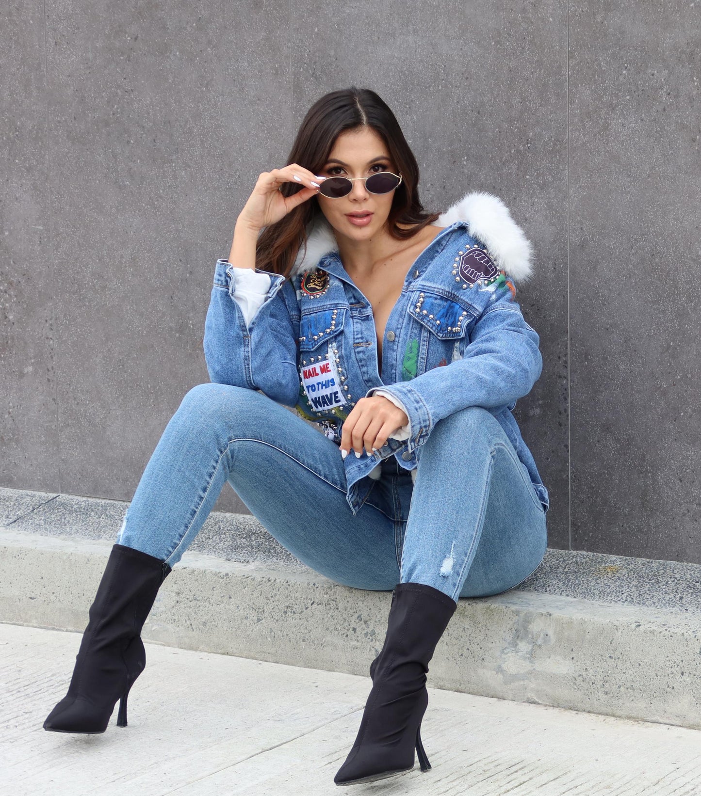 CHAQUETA DENIM CUELLO PELUCHE
