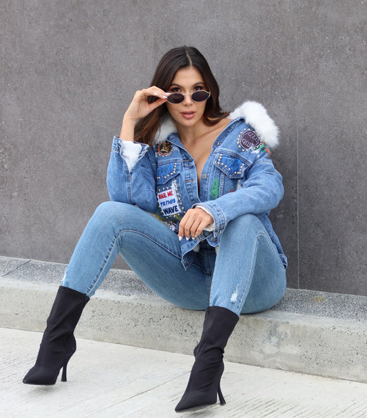 CHAQUETA DENIM CUELLO PELUCHE